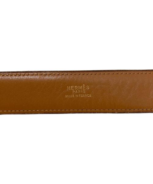 HERMES（エルメス）HERMES (エルメス) レザーベルト ブラック×ゴールドの古着・服飾アイテム