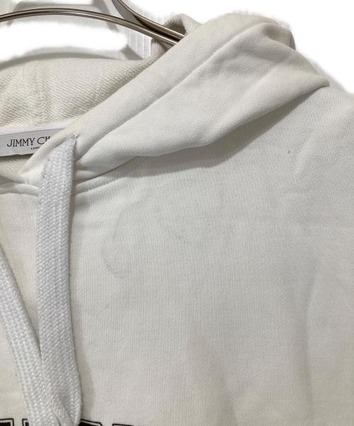 JIMMY CHOO（ジミーチュウ）JIMMY CHOO (ジミーチュウ) カレッジロゴ パーカー ホワイト サイズ:Lの古着・服飾アイテム