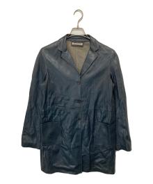 JIL SANDER（ジルサンダー）の古着「シープレザーショートコート」｜ネイビー