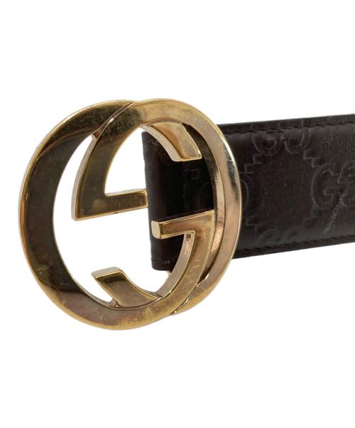 GUCCI（グッチ）GUCCI (グッチ) インターロッキングGベルト ブラウン サイズ:80・32の古着・服飾アイテム