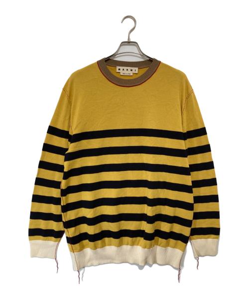 MARNI（マルニ）MARNI (マルニ) ボーダークルーネックニット　GCMG0086Q0 S16851 イエロー サイズ:54の古着・服飾アイテム