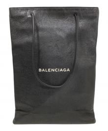 BALENCIAGA（バレンシアガ）の古着「North South Leather Shopping Tote Bag Medium　ノース サウス レザー ショッピング トート バッグ ミディアム　482545」｜ブラック