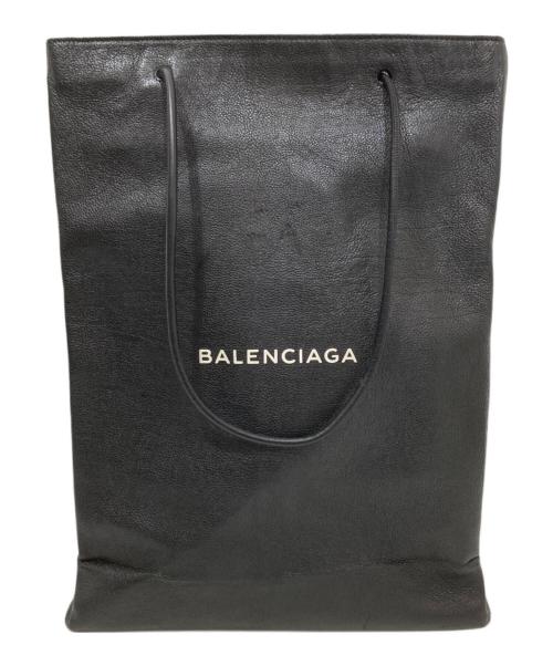 BALENCIAGA（バレンシアガ）BALENCIAGA (バレンシアガ) North South Leather Shopping Tote Bag Medium　ノース サウス レザー ショッピング トート バッグ ミディアム　482545 ブラックの古着・服飾アイテム