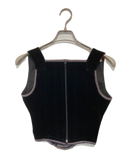 Vivienne Westwood RED LABEL（ヴィヴィアンウエストウッドレッドレーベル）Vivienne Westwood RED LABEL (ヴィヴィアンウエストウッドレッドレーベル) ベルベットコルセット 98AW イタリア製 アーカイブ ブラック サイズ:42の古着・服飾アイテム