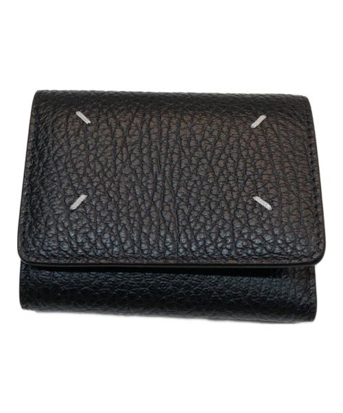 Maison Margiela（メゾンマルジェラ）Maison Margiela (メゾンマルジェラ) 4ステッチ 三つ折り ウォレット グレインレザースリーフォールドウォレット SA3UI0010 ブラックの古着・服飾アイテム
