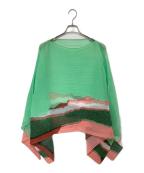 PLEATS PLEASEプリーツプリーズ）の古着「Grainy Colors Madame-T　グレーニーカラーズマダムティー」｜ミントグリーン