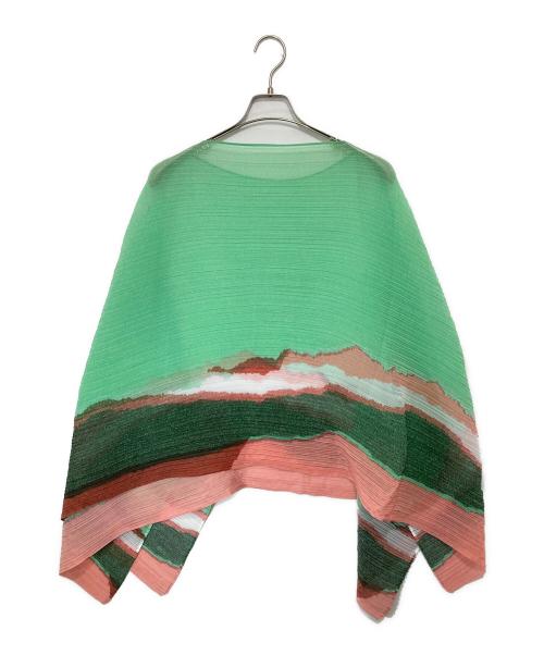 PLEATS PLEASE（プリーツプリーズ）PLEATS PLEASE (プリーツプリーズ) Grainy Colors Madame-T　グレーニーカラーズマダムティー ミントグリーン サイズ:FREEの古着・服飾アイテム