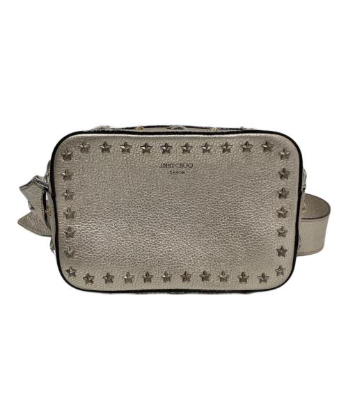 JIMMY CHOO（ジミーチュウ）JIMMY CHOO (ジミーチュウ) PEGASI CAMERA BAG　ペガシ カメラバッグ シルバーの古着・服飾アイテム