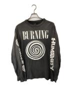 SAINT MICHAELセントマイケル）の古着「LS TEE BURNING　23SS　エルエスティーバーニング SM-S23-0000-031 」｜グレー