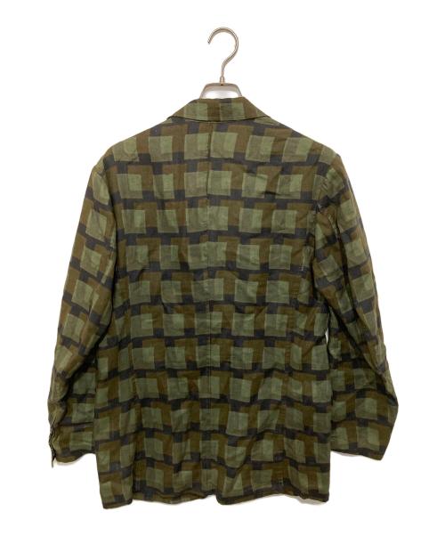 DRIES VAN NOTEN（ドリスヴァンノッテン）DRIES VAN NOTEN (ドリスヴァンノッテン) LEN LYE (レン・ライ) 21SS リネンジャケット グリーン サイズ:48の古着・服飾アイテム