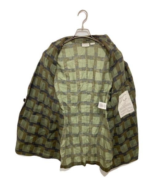 DRIES VAN NOTEN（ドリスヴァンノッテン）DRIES VAN NOTEN (ドリスヴァンノッテン) LEN LYE (レン・ライ) 21SS リネンジャケット グリーン サイズ:48の古着・服飾アイテム