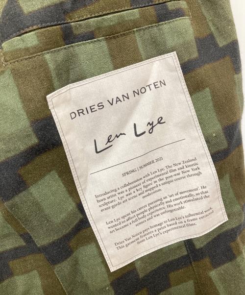 DRIES VAN NOTEN（ドリスヴァンノッテン）DRIES VAN NOTEN (ドリスヴァンノッテン) LEN LYE (レン・ライ) 21SS リネンジャケット グリーン サイズ:48の古着・服飾アイテム