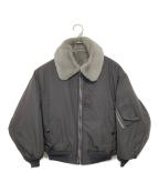 beautiful peopleビューティフルピープル）の古着「fur×taffeta B-15 blouson　ファータフタビー15ブルゾン」｜グレー
