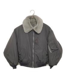 beautiful people（ビューティフルピープル）の古着「fur×taffeta B-15 blouson　ファータフタビー15ブルゾン」｜グレー