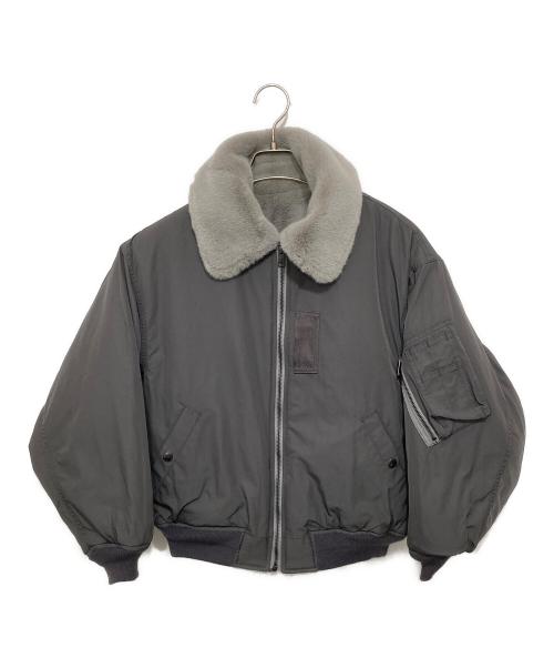beautiful people（ビューティフルピープル）beautiful people (ビューティフルピープル) fur×taffeta B-15 blouson　ファータフタビー15ブルゾン グレー サイズ:34の古着・服飾アイテム