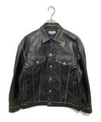 MAISON SPECIALメゾンスペシャル）の古着「Buffalo Leather Prime-Over 3rd Jacket　バッファローレザープライムオーバーサードジャケット」｜ブラック