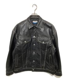 MAISON SPECIAL（メゾンスペシャル）の古着「Buffalo Leather Prime-Over 3rd Jacket　バッファローレザープライムオーバーサードジャケット」｜ブラック
