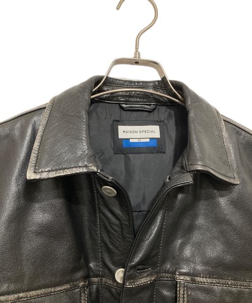 MAISON SPECIAL（メゾンスペシャル）MAISON SPECIAL (メゾンスペシャル) Buffalo Leather Prime-Over 3rd Jacket　バッファローレザープライムオーバーサードジャケット ブラック サイズ:00の古着・服飾アイテム