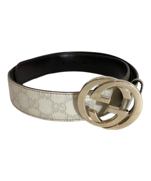 GUCCI（グッチ）GUCCI (グッチ) インターロッキングGベルト　114876 ベージュの古着・服飾アイテム