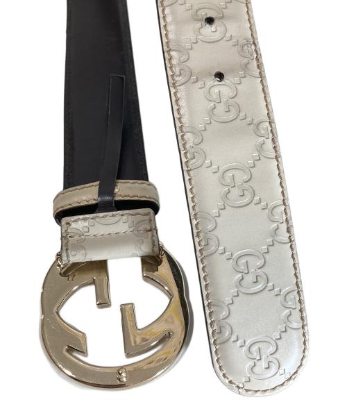 GUCCI（グッチ）GUCCI (グッチ) インターロッキングGベルト　114876 ベージュの古着・服飾アイテム
