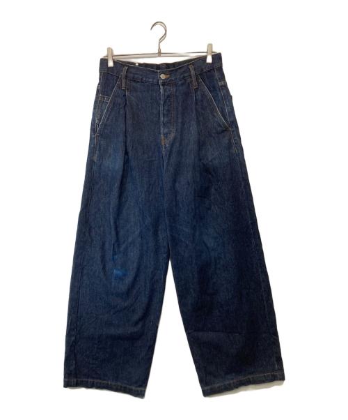 DRIES VAN NOTEN（ドリスヴァンノッテン）DRIES VAN NOTEN (ドリスヴァンノッテン) タック ワイドデニム　231-165 インディゴ サイズ:29の古着・服飾アイテム