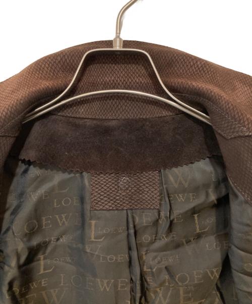 LOEWE（ロエベ）LOEWE (ロエベ) ラムレザー3B型押しジャケット ブラウン サイズ:不明の古着・服飾アイテム