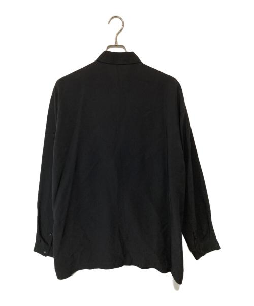ATON（エイトン）ATON (エイトン) KYOTO TSURIZOME SILK OVERSIZED SHIRT　キョウト ツリゾメ シルク オーバーサイズ シャツ　BLAGSM0304 ブラック サイズ:4の古着・服飾アイテム