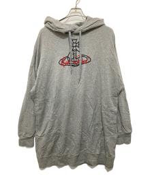 Vivienne Westwood RED LABEL（ヴィヴィアンウエストウッドレッドレーベル）の古着「オーブロゴプリントフーデッドワンピース　	 17-12-551003」｜グレー