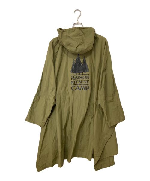 maison kitsune（メゾンキツネ）maison kitsune (メゾンキツネ) MK CAMP HOODED CAPE カーキ サイズ:M/Lの古着・服飾アイテム
