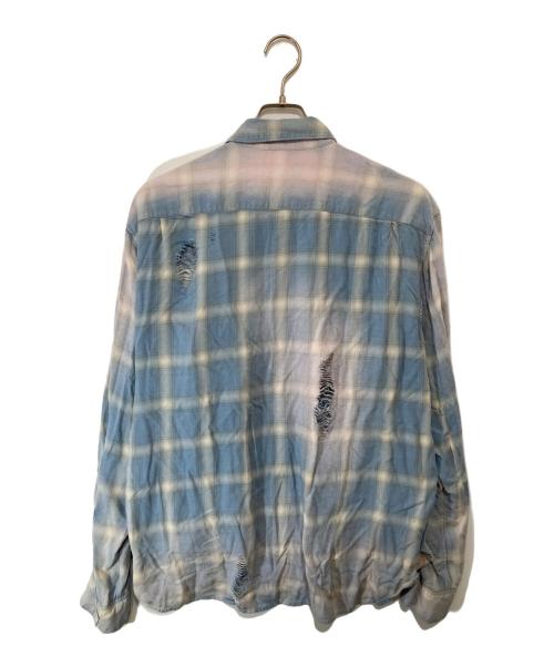 KHOKI（コッキ）KHOKI (コッキ) Vintage-Effect Shirt ヴィンテージ エフェクト シャツ ブルー サイズ:3の古着・服飾アイテム