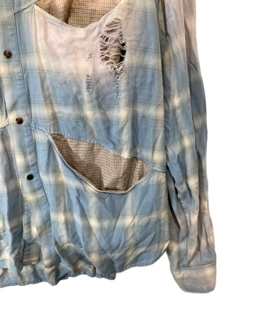 KHOKI（コッキ）KHOKI (コッキ) Vintage-Effect Shirt ヴィンテージ エフェクト シャツ ブルー サイズ:3の古着・服飾アイテム