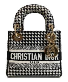 Christian Dior（クリスチャン ディオール）の古着「レディDライトミニ 2WAYバッグ」｜ブラック×ホワイト
