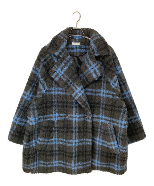 MAISON SPECIAL（メゾンスペシャル）MAISON SPECIAL (メゾンスペシャル) Check Boa Over Coat ネイビー サイズ:FREEの古着・服飾アイテム