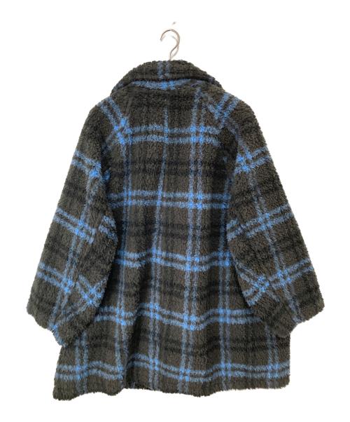 MAISON SPECIAL（メゾンスペシャル）MAISON SPECIAL (メゾンスペシャル) Check Boa Over Coat ネイビー サイズ:FREEの古着・服飾アイテム