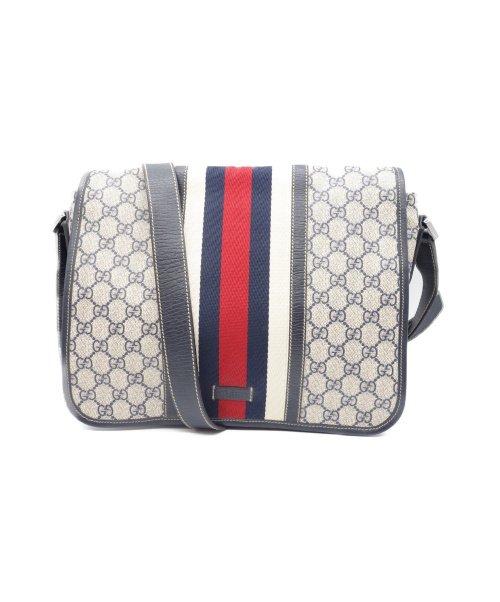GUCCI（グッチ）GUCCI (グッチ) ショルダーバッグ ホワイト×ネイビー 145844 213317の古着・服飾アイテム