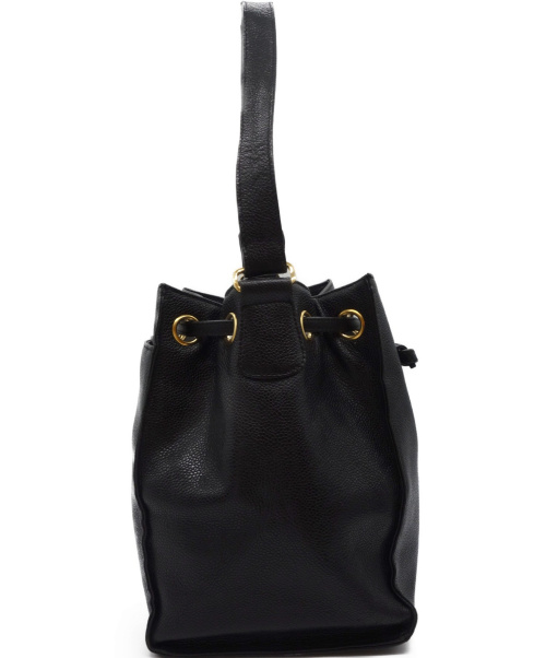 CHANEL（シャネル）CHANEL (シャネル) 巾着型ワンショルダーバッグ ブラック 4287824の古着・服飾アイテム