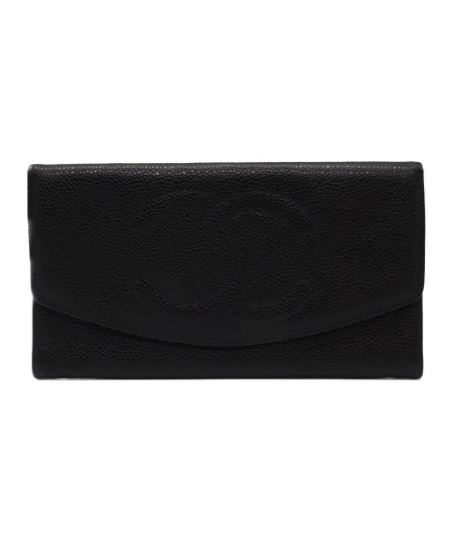 CHANEL（シャネル）CHANEL (シャネル) 長財布 ブラック キャビアスキン 4774816の古着・服飾アイテム