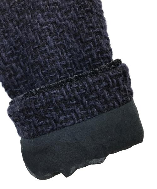 MADISON BLUE（マディソンブルー）MADISON BLUE (マディソンブルー) TWEED NOCOLLAR LONG JACKET ネイビー サイズ:01(S)の古着・服飾アイテム