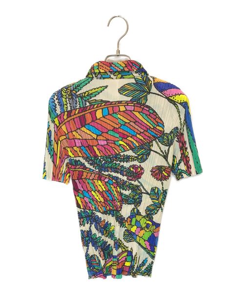 PLEATS PLEASE（プリーツプリーズ）PLEATS PLEASE (プリーツプリーズ) 総柄転写プリーツシャツ マルチカラー サイズ:4の古着・服飾アイテム