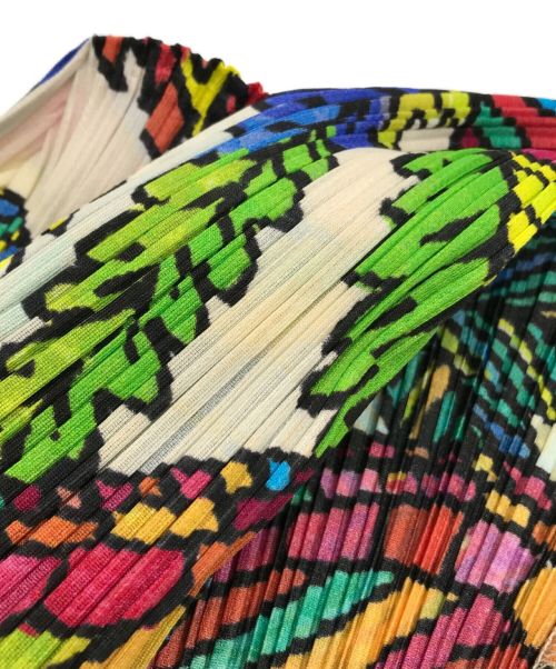 PLEATS PLEASE（プリーツプリーズ）PLEATS PLEASE (プリーツプリーズ) 総柄転写プリーツシャツ マルチカラー サイズ:4の古着・服飾アイテム