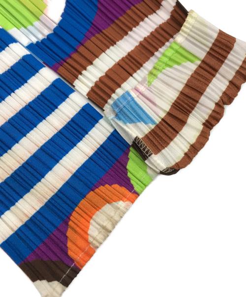 PLEATS PLEASE（プリーツプリーズ）PLEATS PLEASE (プリーツプリーズ) デザインプリーツブラウス マルチカラー サイズ:4の古着・服飾アイテム