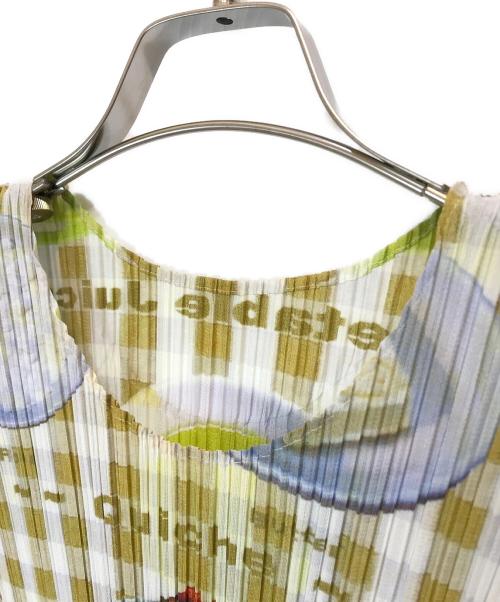 PLEATS PLEASE（プリーツプリーズ）PLEATS PLEASE (プリーツプリーズ) キッシュ柄転写プリーツシャツ マルチカラー サイズ:4の古着・服飾アイテム