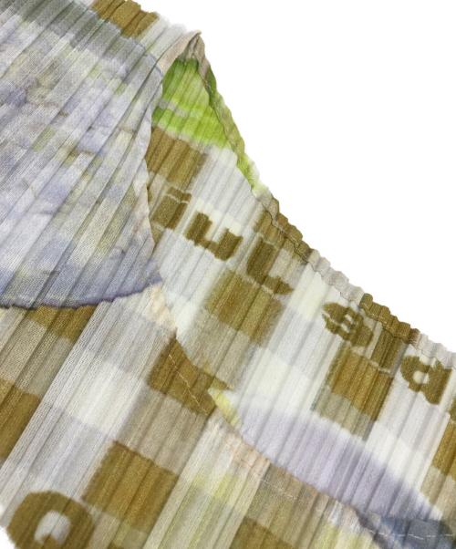 PLEATS PLEASE（プリーツプリーズ）PLEATS PLEASE (プリーツプリーズ) キッシュ柄転写プリーツシャツ マルチカラー サイズ:4の古着・服飾アイテム