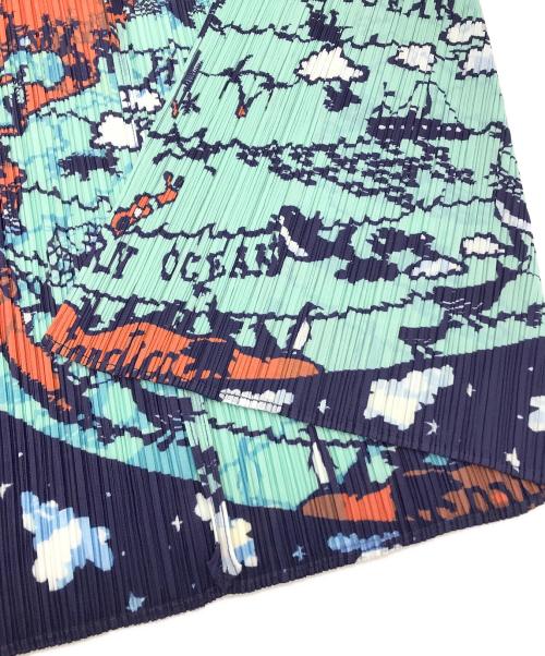 PLEATS PLEASE（プリーツプリーズ）PLEATS PLEASE (プリーツプリーズ) World Map転写プリーツカーディガン マルチカラー サイズ:4の古着・服飾アイテム