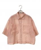 journal standard L'essageジャーナルスタンダード レサージュ）の古着「シアーワッシャーハーフスリーブシャツ」｜ピンク