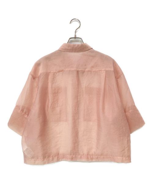 journal standard L'essage（ジャーナルスタンダード レサージュ）journal standard L'essage (ジャーナルスタンダード レサージュ) シアーワッシャーハーフスリーブシャツ ピンク サイズ:-の古着・服飾アイテム