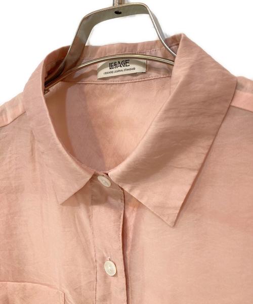 journal standard L'essage（ジャーナルスタンダード レサージュ）journal standard L'essage (ジャーナルスタンダード レサージュ) シアーワッシャーハーフスリーブシャツ ピンク サイズ:-の古着・服飾アイテム