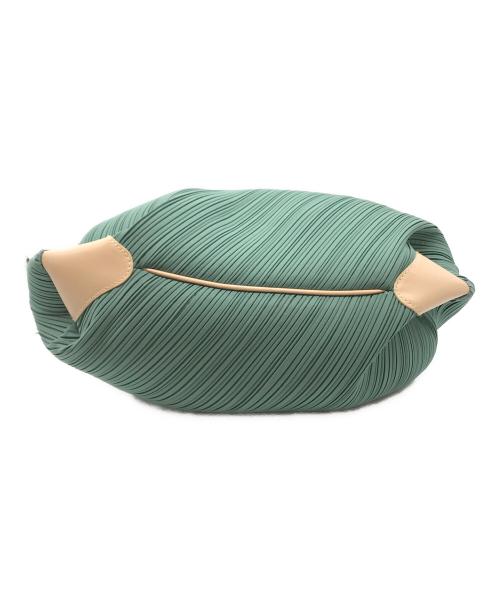 PLEATS PLEASE（プリーツプリーズ）PLEATS PLEASE (プリーツプリーズ) レザー切替ねじれプリーツトートバッグ グリーン サイズ:-の古着・服飾アイテム