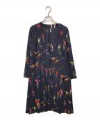 PLEATS PLEASEプリーツプリーズ）の古着「ロングプリーツカーディガン」｜ネイビー