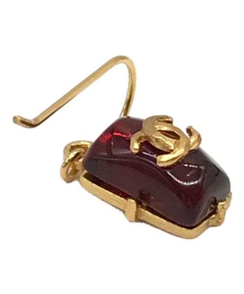 CHANEL（シャネル）CHANEL (シャネル) ココマークグリポアピアス ゴールド×レッド サイズ:-の古着・服飾アイテム